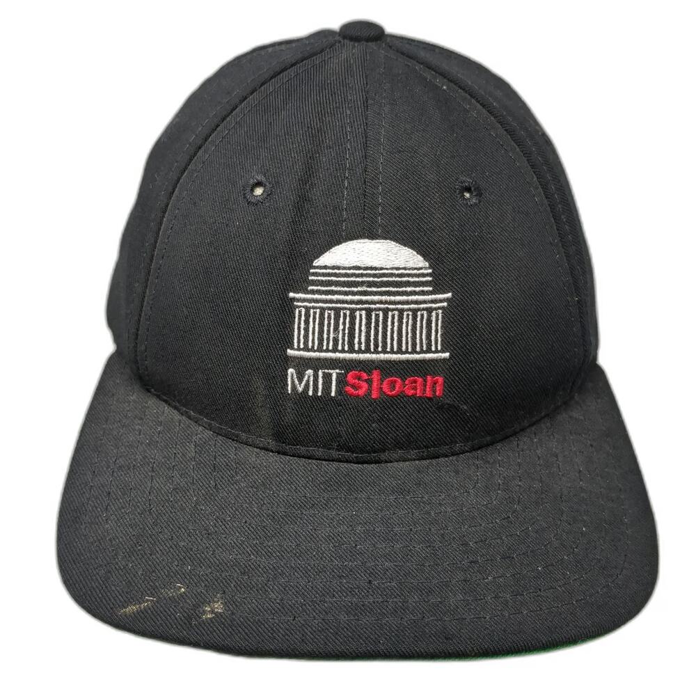 Lenny Snapback Black One Size MIT Sloan Embroidered Hat Green Underbrim USA